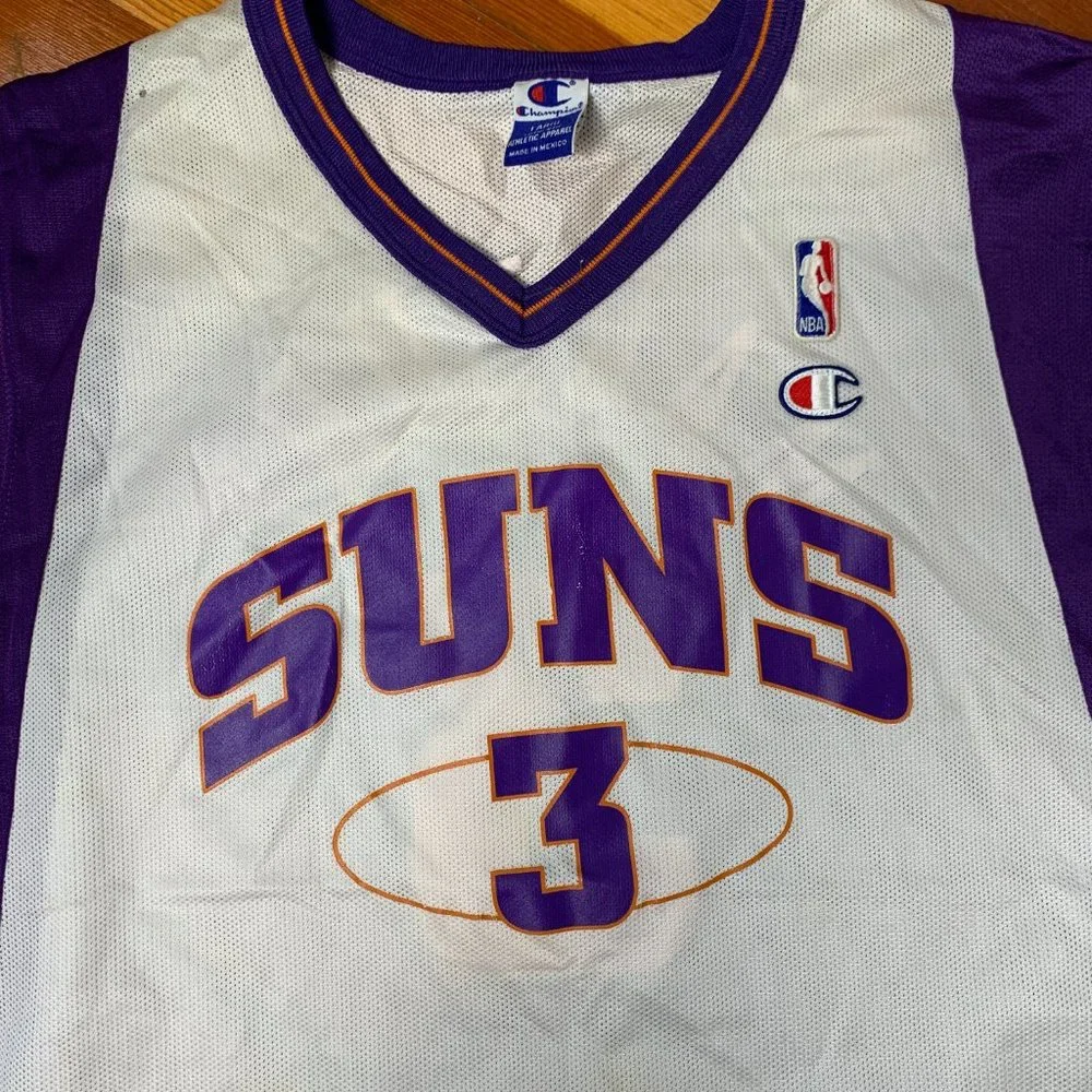 Champion NBA Phoenix Suns Jersey White Purple Marbury #3 Tank Top Mens Size L - Picture 5 of 7